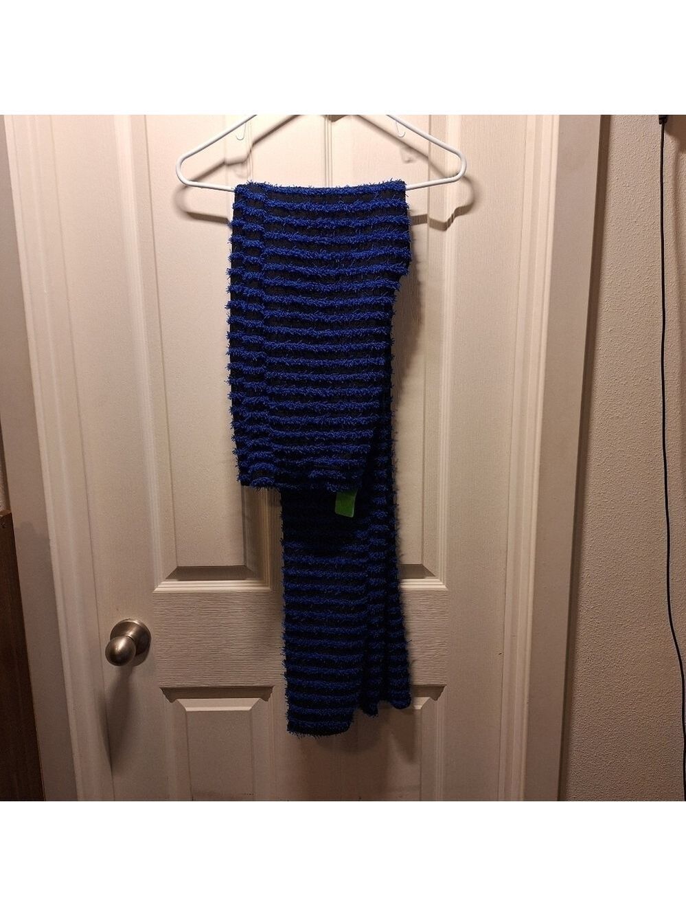 Blue Black Striped Leggings Extra Large